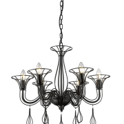 LAMPA WISZĄCA Tarragona 6 wisząca  czarna z metalu Light Prestige E14