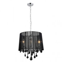 Lampa wisząca Cornelia MDM-2572/3 BK Italux Subtelny czarny abażur kryształki