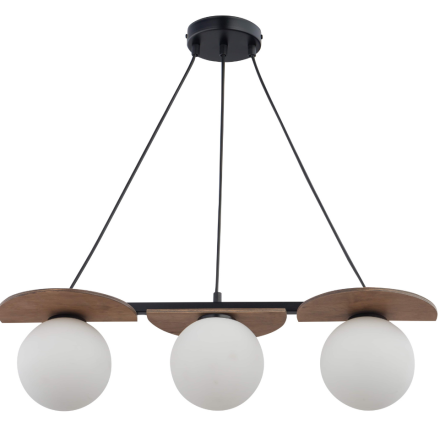 LAMPA WISZĄCA MIRROR 3 SIGMA 33299 szklane kule drewno
