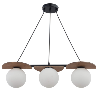 LAMPA WISZĄCA MIRROR 3 SIGMA 33299 szklane kule drewno