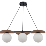 LAMPA WISZĄCA MIRROR 3 SIGMA 33299 szklane kule drewno