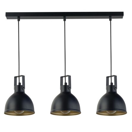 Lampa wisząca MARS 3 SIGMA 32262 POTRÓJNA CZARNA ZŁOTA