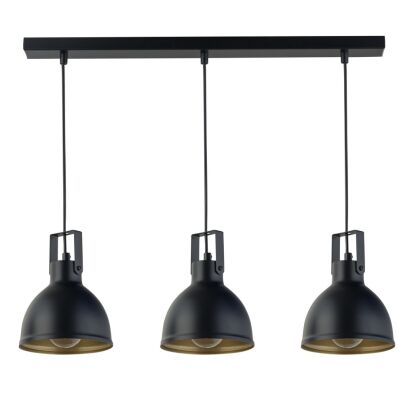 Lampa wisząca MARS 3 SIGMA 32262 POTRÓJNA CZARNA ZŁOTA