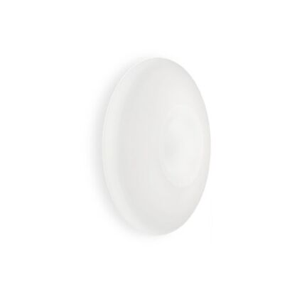 Plafon Glory PL5 D60  Ideal Lux 019765  Klosz wykonany jest z białego trawionego kwasem ręcznie dmuchanego szkła oprawa w kolorze niklu