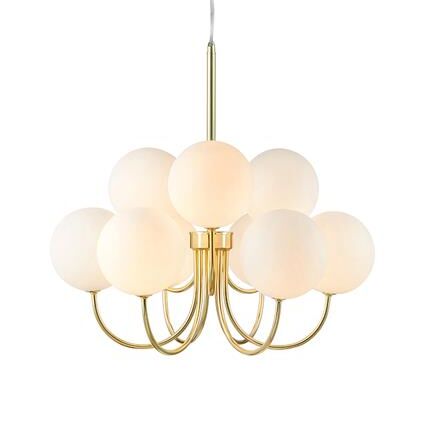 Lampa wisząca BIANCO 107994 Markslojd Eleganckie połączenie złotej podstawy z białymi kloszami