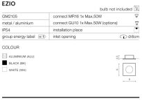 Lampa Ezio wpust AZzardo GM2105 AL AZ0811 z metalu i aluminium w kolorze aluminium prostokąt - 2