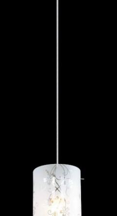 Lampa wisząca Valve Valve MDM1672/1  Italux  nowoczesna lampa wykończenie w kolorze chromu klosz w kształcie tuby ze szkła z dekoracyjnym motywem kwiatowym