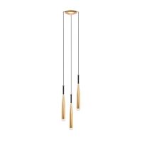 Lampa wisząca CONTE ZUMALINE MD1998A-3GL złoto/czarne smukłe podłużne klosze NOWOCZESNE I MINIMALISTYCZNE