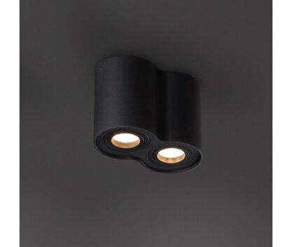 Plafon Basic Round II C0086 tuba podwójna aluminium Maxlight Metalowe elementy w kolorze czarnym techniczna