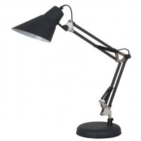 Lampa stołowa JASON MT-HN2041 BK+S.NICK Italux Wykonana z metalu CZARNA ruchoma nóżka E27