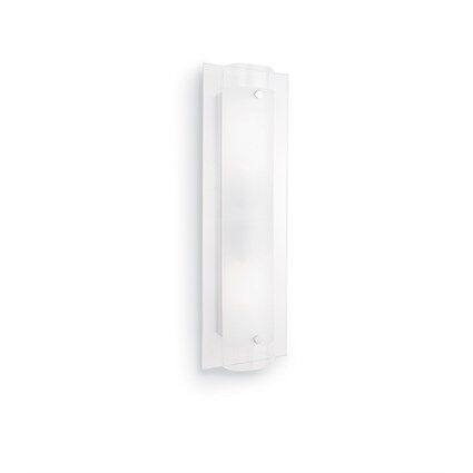 Kinkiet Tudor AP2 Ideal Lux 051857 Klosz z przezroczystej szklanej ramy oraz szklanej tuby piaskowanej wewnątrz