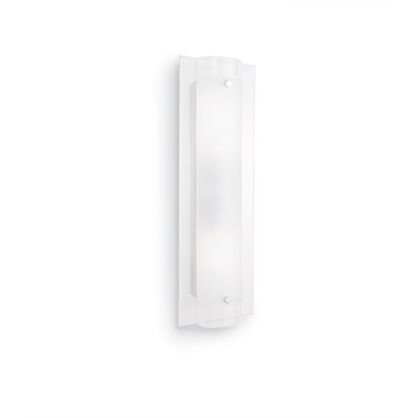 Kinkiet Tudor AP2 Ideal Lux 051857 Klosz z przezroczystej szklanej ramy oraz szklanej tuby piaskowanej wewnątrz