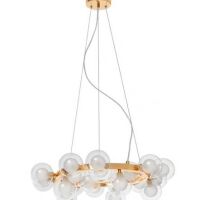 Lampa wisząca Berella Light Mistero 20G BL3434 Złoty pierścień + podwójne klosze