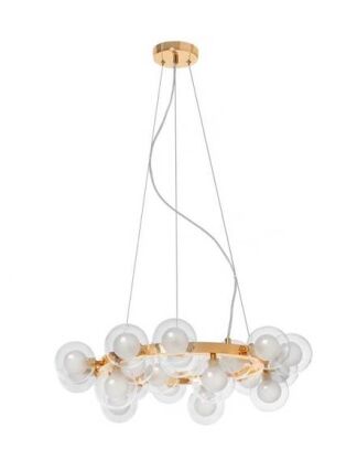Lampa wisząca Berella Light Mistero 20G BL3434 Złoty pierścień + podwójne klosze