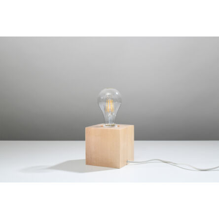 LAMPA STOŁWA  ABEL LAMPA BIURKOWA NATURALNE DREWNO MINIMALISTYCZNA W STYLU SKANDYNAWSKIM SL.0677 SOLLUX
