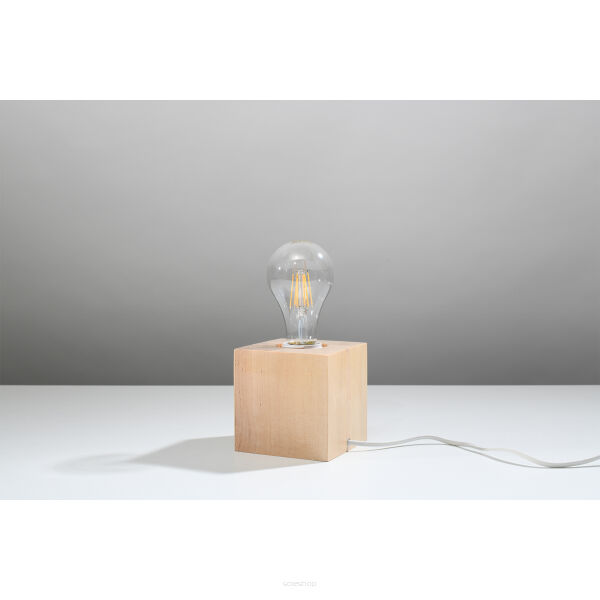 LAMPA STOŁWA  ABEL LAMPA BIURKOWA NATURALNE DREWNO MINIMALISTYCZNA W STYLU SKANDYNAWSKIM SL.0677 SOLLUX