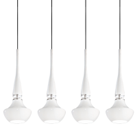 Lampa wisząca Tasos 4 AZzardo MD2095B-4W AZ0884  nietypowy elegancki klosze są wykonane z metalu chromowanego i szkła w kolorze białym