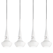 Lampa wisząca Tasos 4 AZzardo MD2095B-4W AZ0884  nietypowy elegancki klosze są wykonane z metalu chromowanego i szkła w kolorze białym