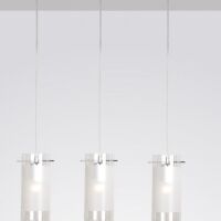 Lampa wisząca Blend MDF9489/3 Italux  nowoczesna lampa wykończenie w kolorze chromu klosze w kształcie tub ze szkła mleczno-transparentnego na listwie