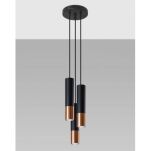 Lampa wisząca LOOPEZ SL.0949 Sollux 3x GU10 czarna miedź - 3