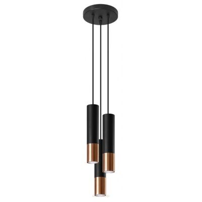 Lampa wisząca LOOPEZ SL.0949 Sollux 3x GU10 czarna miedź