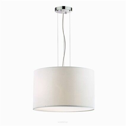 Lampa wisząca Wheel SP3 Ideal Lux  009681  posiada okrągłą metalowa emaliowaną oprawa klosz z folii PCV pokrytej tkaniną