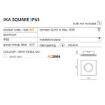 Oprawa wpuszczana IKA SQUARE IP65 AZ4231 Azzardo szara łazienkowa - 2