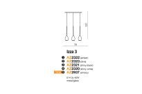 Lampa wisząca IZZA 3 AZ2937 smoky 3 klosze z dymionego szkła nowoczesna elegancka - 3