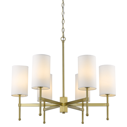 LAMPA WISZĄCA DENVER P06970WH AU ELEGANCKA ZE ZŁOTYM KORPUSEM I TRADYCYJNYMI BIAŁYMI ABAŻURAMI COSMO LIGHT 