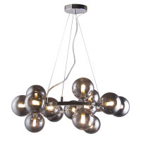 Lampa wisząca Marbelio PND-6161-15 CH+SM Italux chrom dymione szkło