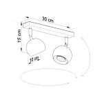 PLAFON OCULARE 2 Czarny  SOLLUX  Lampa Ścienna NOWOCZESNY stal  SL.0444 metalowa lampa  SOLLUX LIGHTING  - 4