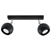 PLAFON OCULARE 2 Czarny  SOLLUX  Lampa Ścienna NOWOCZESNY stal  SL.0444 metalowa lampa  SOLLUX LIGHTING 