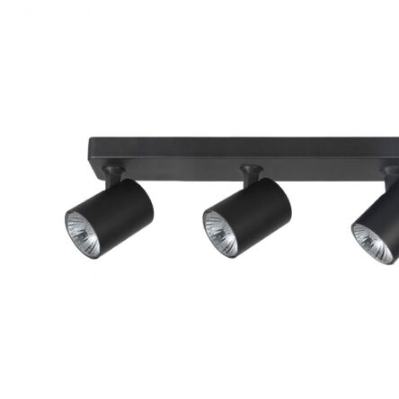 Lampa sufitowa natynkowa EXO 3 AZ3197 Azzardo czarna 3 źródła światła na podłużnej podsufitce 