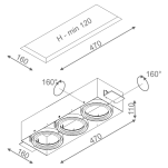 Oprawa wpuszczana Squares 111x 3 Trimless 230V 32014-0000-U8-PH-06 AQFORM - 2