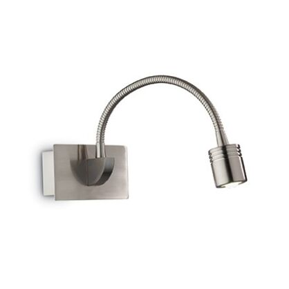 Kinkiet Dynamo AP1 NICKEL Ideal Lux 031477  do czytania wykonany z metalu w kolorze niklu posiada ruchome ramię