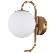 KINKIET GELA WL-5500-1-HBR Italux ZŁOTA LAMPA ŚCIENNA TRADYCYJNY KULISTY KLOSZ G9