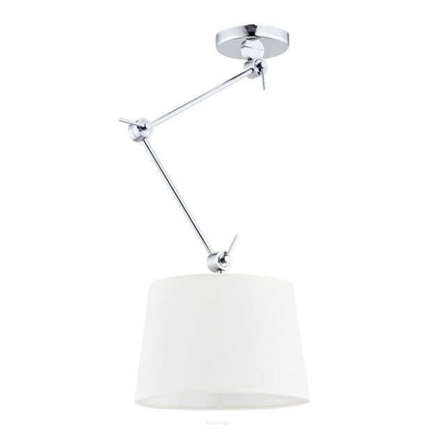 Lampa wisząca ZAKYNTOS 3548 Argon Biały abażur chromowe ramie 40 cm
