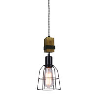 Lampa wisząca PONTE PND-4290-1-L Italux POJEDYNCZY ZWIS RETRO AŻUROWY DRUCIANY KLOSZ E 27 