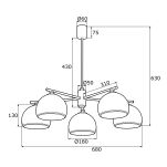 Lampa wisząca żyrandol MARBELLA 2087 Argon 5x E27 chrom biały - 2