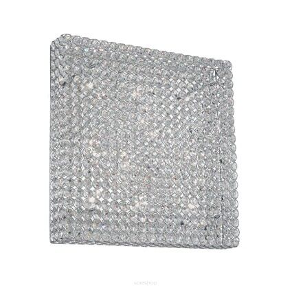 Plafon ADMIRAL PL10 Ideal Lux  080291   klosz w kształcie prostokąta z metalowych pierścieni wewnątrz których znajdują się kryształki
