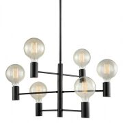 Lampa wisząca  Veva   MDM3339/6 BK Italux wykonana z metalu o czarnym wykończeniu skandynawski styl hit roku! 62 cm szerokości