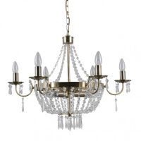 Lampa wisząca CORTINA PND-30138-6+3B ITALUX bogato zdobiona kryształki ANTYCZNY BRĄZ IP20