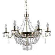 Lampa wisząca CORTINA PND-30138-6+3B ITALUX bogato zdobiona kryształki ANTYCZNY BRĄZ IP20