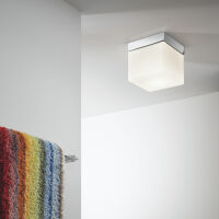 Lampa sufitowa  SABINA SQUARE 7095 kostka kwadrat polerowany chrom mleczne szkło 1292002