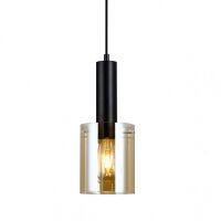 Lampa wisząca SARDO PND-5581-1-BK+AMB Italux Czarno - bursztynowa nowoczesna