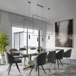 Lampa wisząca RANA TH.018CZ THORO czarna ramka metal - 3