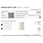 Lampa sufitowa MONA SPOT 12W AZ4534 AZZARDO ŁAMANA WPUSZCZANA ᴓ 8 CM 4000K  - 5
