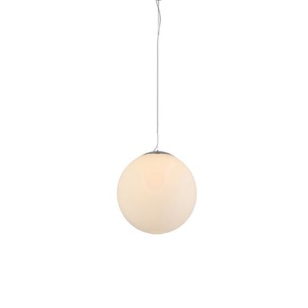 Lampa wisząca White Ball 40 AZzardo FLWB40WH  kula mleczna  chromowane wykończenie nowoczesna
