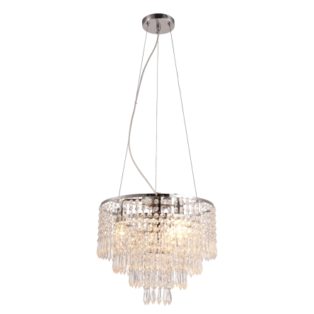 Lampa wisząca Porto - P04892CH COSMO Light kryształki pałacowy styl bogata forma 38 cm średnicy