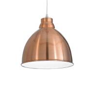Lampa wisząca NAVY SP1 MIEDŹ  Ideal Lux 020747  duży metalowy dyfuzor wewnątrz biały a z wierzchu w kolorze miedzianym styl loftowy